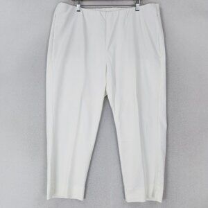J Jill Pants Womens 20 White Essential Cotton Stretch Pull On Cropped Capri NEW